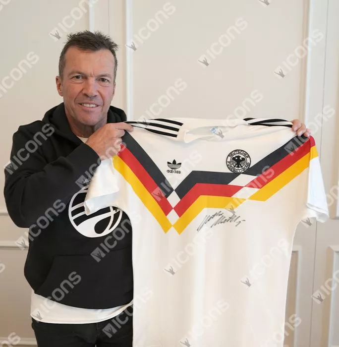 Icons Lothar Matthaus Official 1990 FIFA World Cup™ Front Signed And Hero Framed Germany 1988-90 Home Shirt: 1990 FIFA World Cup Winning Captain Edition