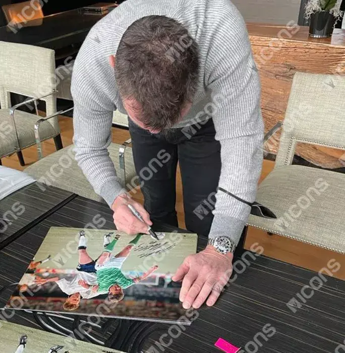 Icons Lothar Matthaus Official 1990 FIFA World Cup™ Signed And Framed Germany Photo: Semi-Final Vs England