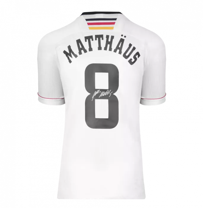 Icons Lothar Matthaus Official 1998 FIFA World Cup™ Back Signed And Hero Framed Germany 1998-00 Home Shirt