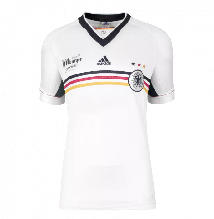 Icons Lothar Matthaus Official 1998 FIFA World Cup™ Back Signed And Hero Framed Germany 1998-00 Home Shirt