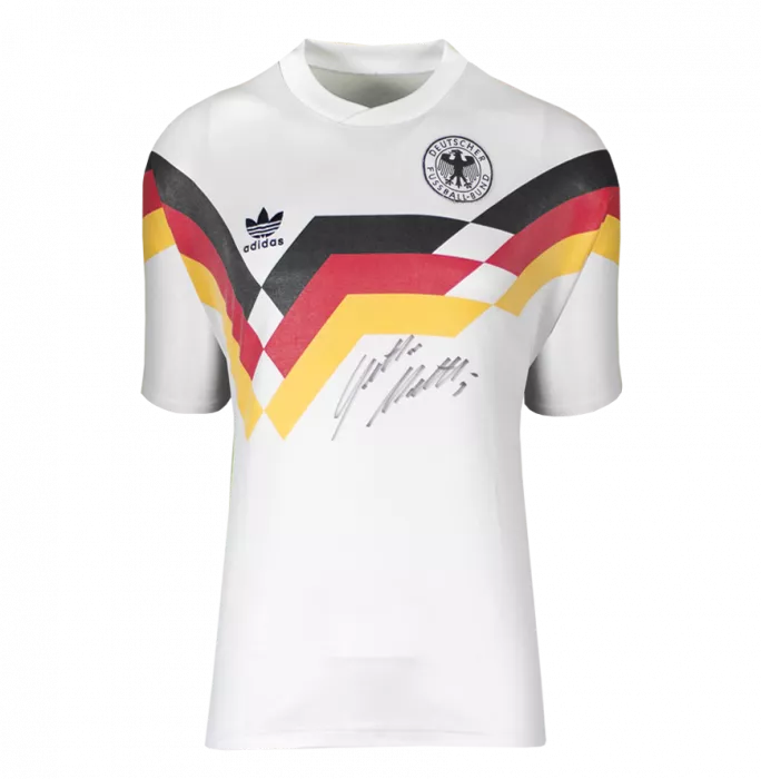 Icons Lothar Matthaus Official FIFA World Cup Front Signed And Framed Germany 1988-90 Home Shirt