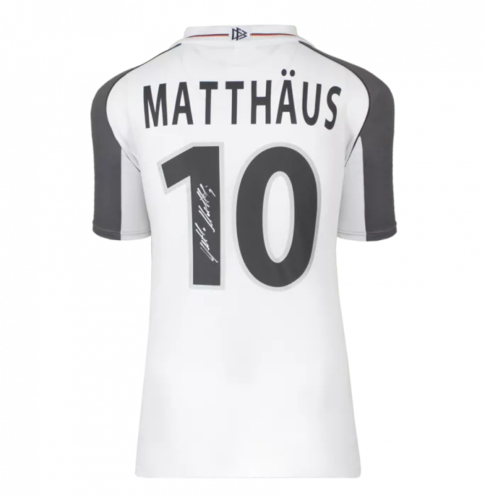 Icons Lothar Matthaus Official FIFA World Cup™ Back Signed And Hero Framed Germany 2000-02 Home Shirt