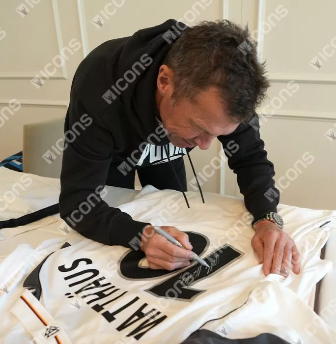 Icons Lothar Matthaus Official FIFA World Cup™ Back Signed And Hero Framed Germany 2000-02 Home Shirt