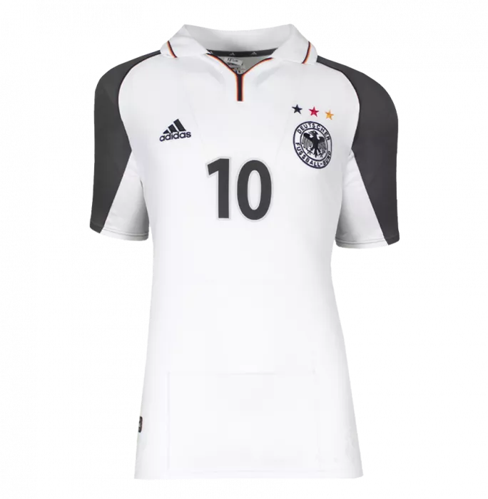 Icons Lothar Matthaus Official FIFA World Cup™ Back Signed And Framed Germany 2000-02 Home Shirt