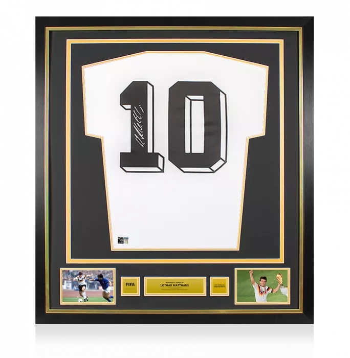 icons Lothar Matthaus Official FIFA World Cup™ Back Signed and Framed Modern Germany Home Shirt
