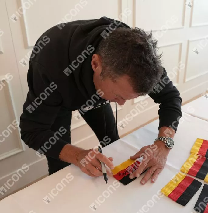 Icons Lothar Matthaus Signed And Framed Germany Captain's Armband