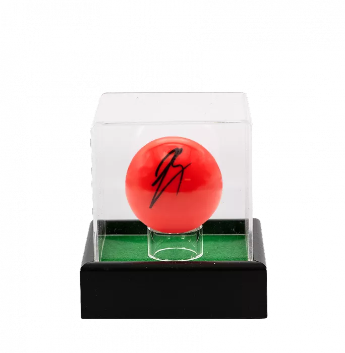 icons Luca Brecel Signed Red Snooker Ball In Acrylic Case