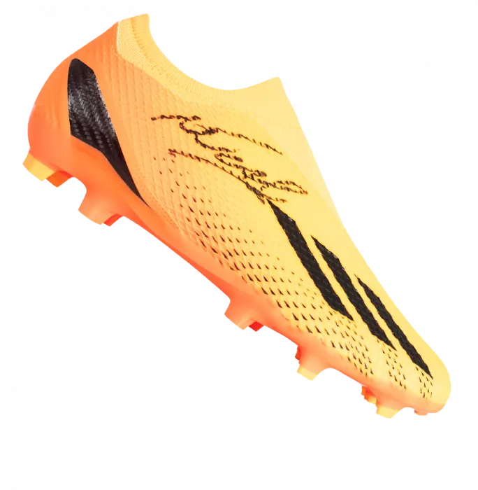 Icons Lucas Moura Signed Orange Adidas Boot In Bubble Frame: Option 1