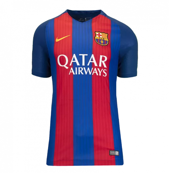 Icons Luis Enrique Official FC Barcelona Back Signed And Framed 2016-17 Home Shirt With Fan Style Numbers