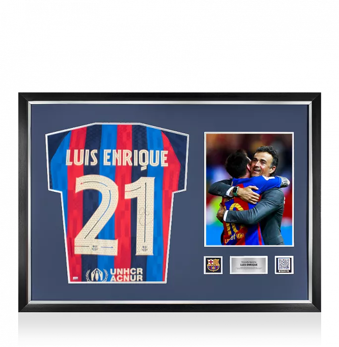icons Luis Enrique Official FC Barcelona Back Signed Modern Home Shirt