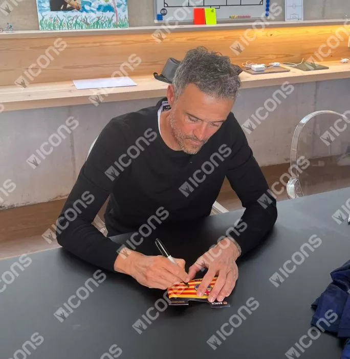 Icons Luis Enrique Signed And Framed FC Barcelona Branded Captain's Armband