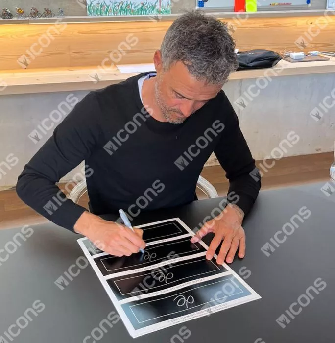 Icons Luis Enrique Signed Plaque And Photo Frame: 2025 UEFA Champions League Winner