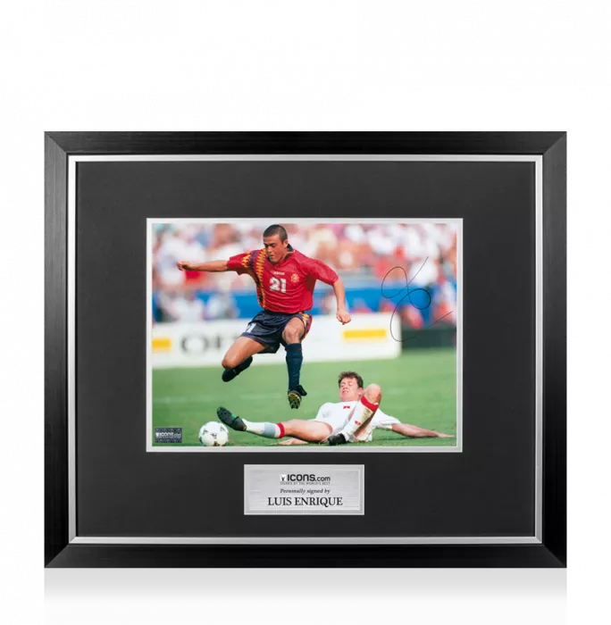 icons Luis Enrique Signed Spain Photo In Premium Photo Frame