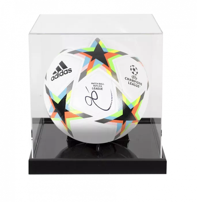 icons Luis Enrique Signed UEFA Champions League Football In Acrylic Case