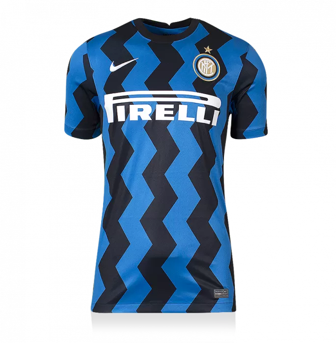 Icons Luis Figo Back Signed Modern Internazionale Home Shirt With Fan Style Numbers In Classic Frame