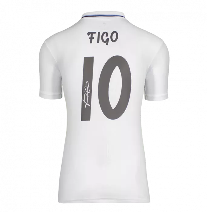 icons Luis Figo Back Signed Modern Real Madrid CF Home Shirt