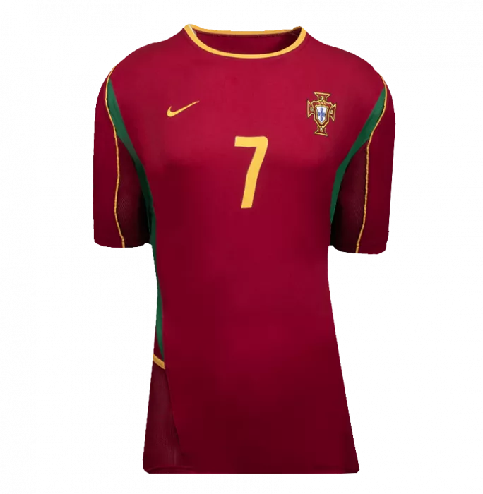 Icons Luis Figo Back Signed Portugal 2002-04 Home Shirt In Hero Frame: Option 1