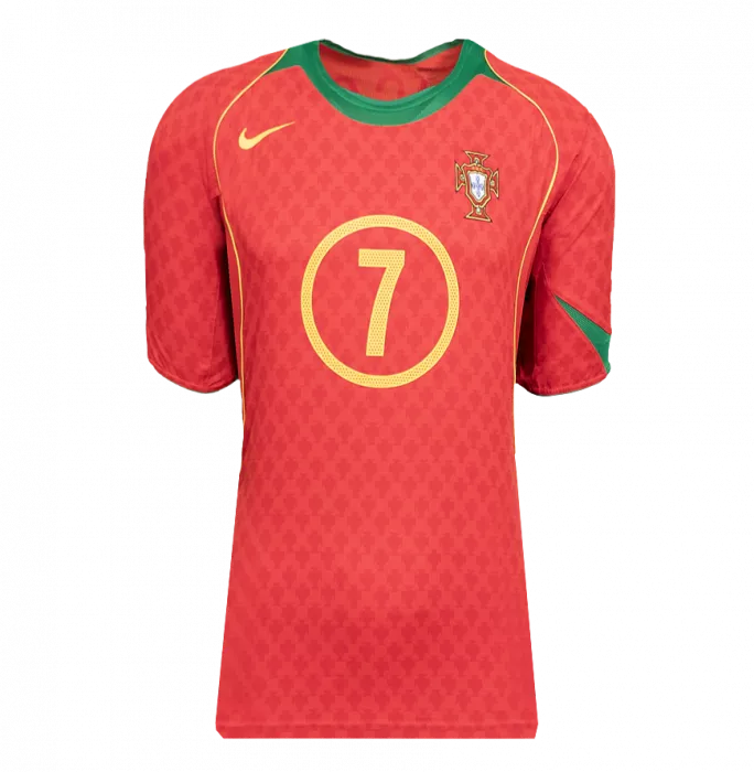 Icons Luis Figo Back Signed Portugal 2004-06 Home Shirt In Hero Frame: Option 1