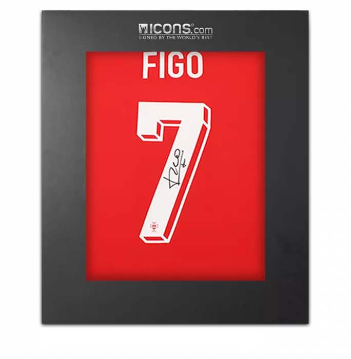 icons Luis Figo Back Signed Portugal 2024 Home Shirt In Deluxe Packaging
