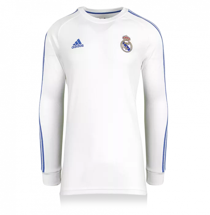 Icons Luis Figo Back Signed Real Madrid 2001-02 Home Shirt With Long Sleeves