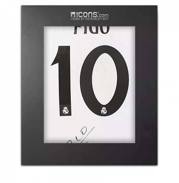 icons Luis Figo Back Signed Real Madrid 2024-25 Home Shirt In Deluxe Packaging