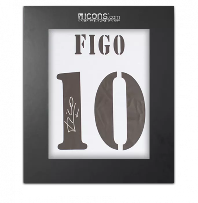 icons Luis Figo Back Signed Real Madrid Icons Shirt In Deluxe Packaging