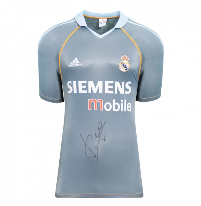 Icons Luis Figo Front Signed Real Madrid 2003-04 Third Shirt In Classic Frame