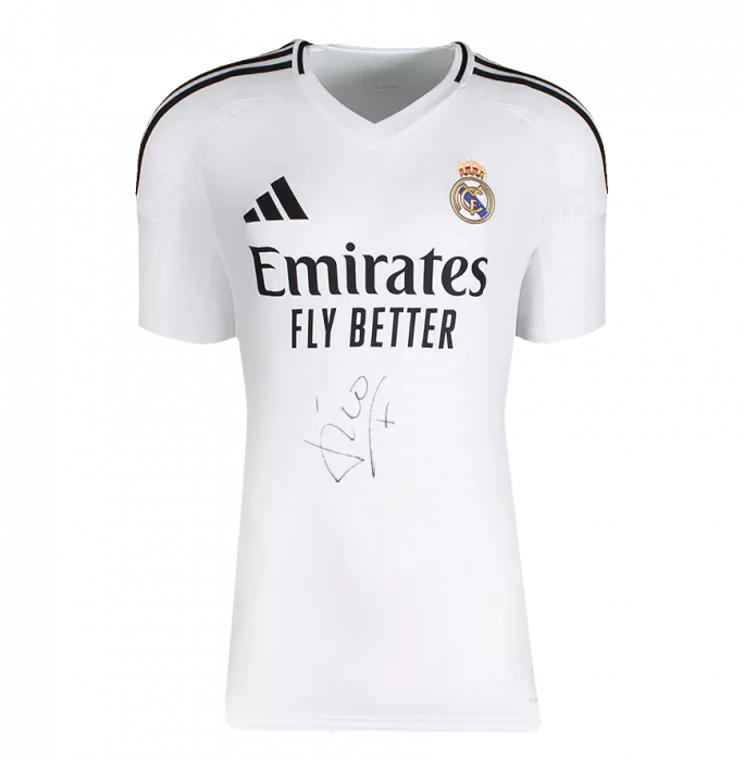 Icons Luis Figo Front Signed Real Madrid 2024-25 Home Shirt In Classic Frame
