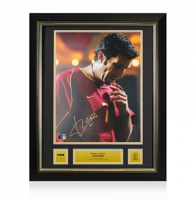icons Luis Figo Official 2002 FIFA World Cup™ Signed Portugal Photo: Seleção Legend