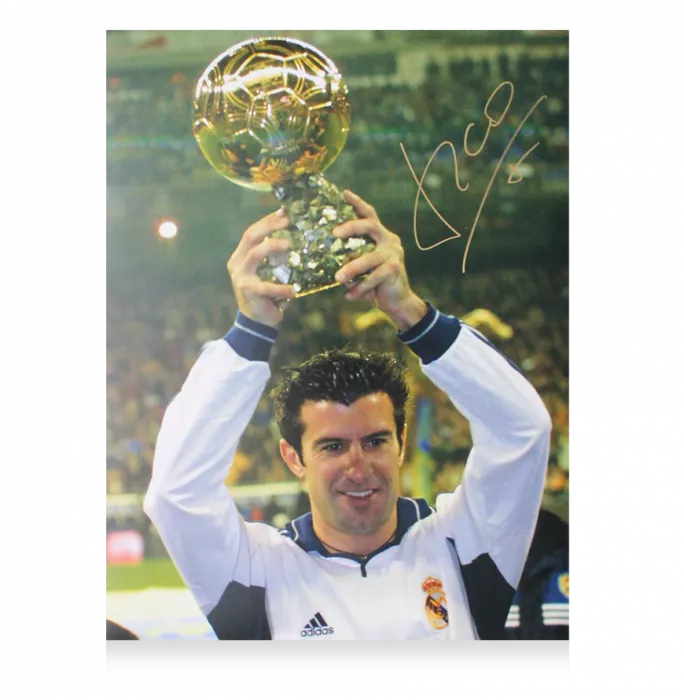 Icons Luis Figo Official Ballon D'Or™ Signed Real Madrid Photo: 2000 Ballon D'Or Winner