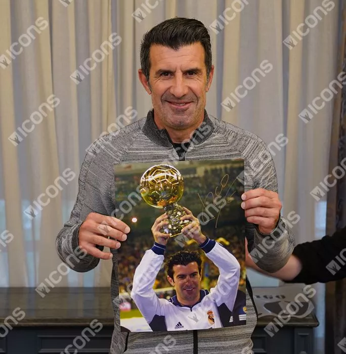 Icons Luis Figo Official Ballon D'Or™ Signed Real Madrid Photo: 2000 Ballon D'Or Winner