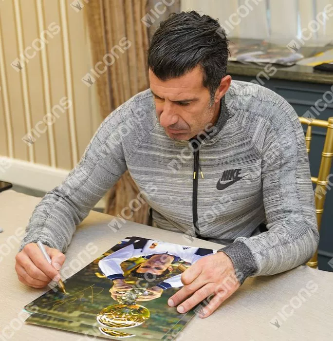 Icons Luis Figo Official Ballon D'Or™ Signed Real Madrid Photo: 2000 Ballon D'Or Winner