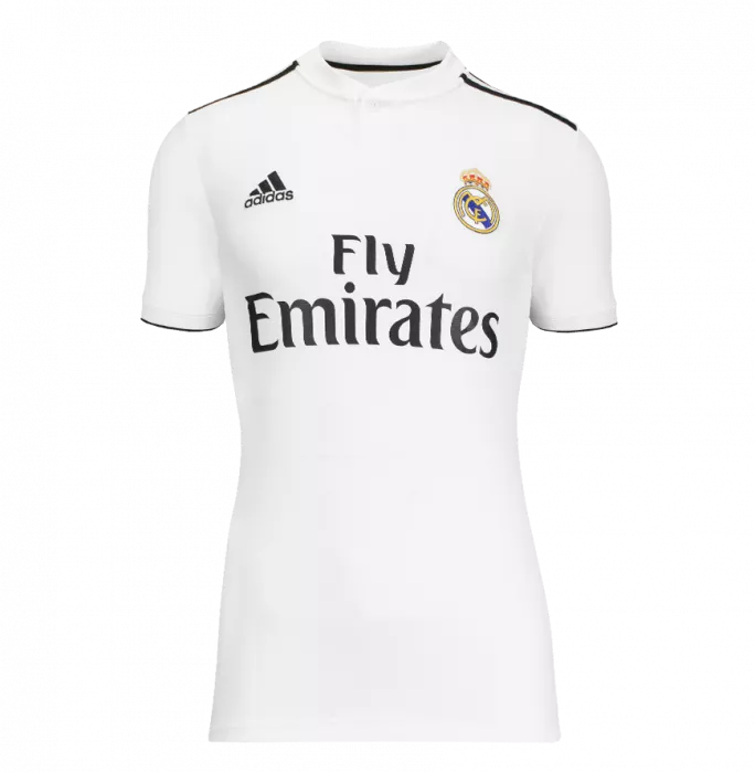 Icons Luis Figo Official UEFA Champions League Back Signed And Framed Real Madrid 2018-19 Home Shirt With Fan Style Numbers