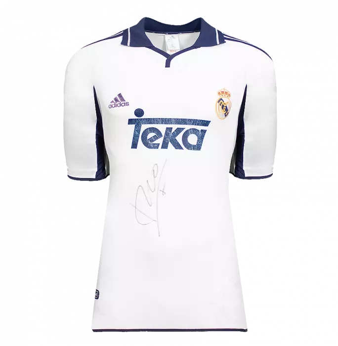 Icons Luis Figo Official UEFA Champions League Front Signed And Framed Real Madrid 2000-01 Home Shirt