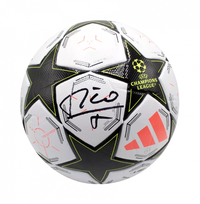 Icons Luis Figo Official UEFA Champions League Signed Football In Acrylic Case
