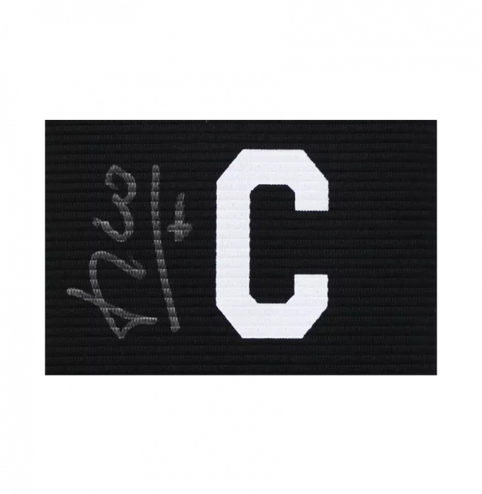 Icons Luis Figo Signed And Framed Captain's Armband - Black