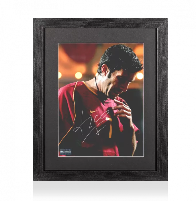 icons Luis Figo Signed Portugal Photo In Black Wooden Frame: Seleção Legend