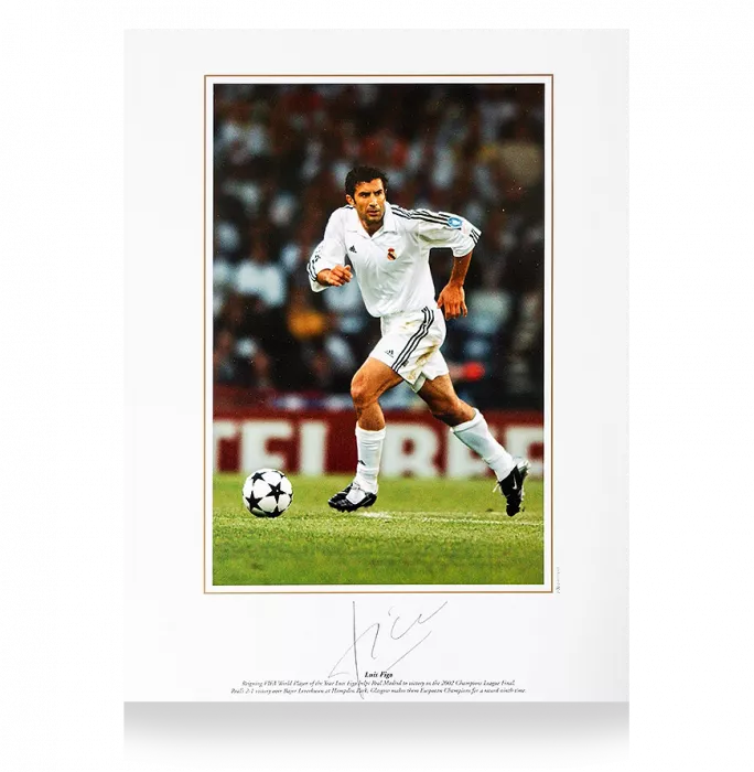 icons Luis Figo Signed Real Madrid CF Photo: Los Blancos Legend