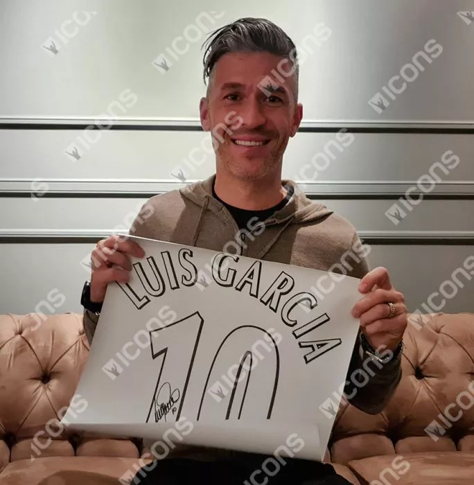 Icons Luis Garcia Back Signed Liverpool FC 2005 Home Shirt In Classic Frame