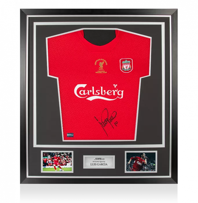 icons Luis Garcia Front Signed Liverpool 2004-05 Home Shirt In Classic Frame