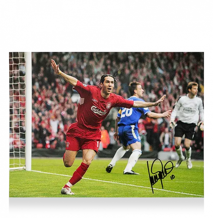 icons Luis Garcia Signed Liverpool Photo: 2005 UEFA Champions League Semi-Final 'Ghost Goal'