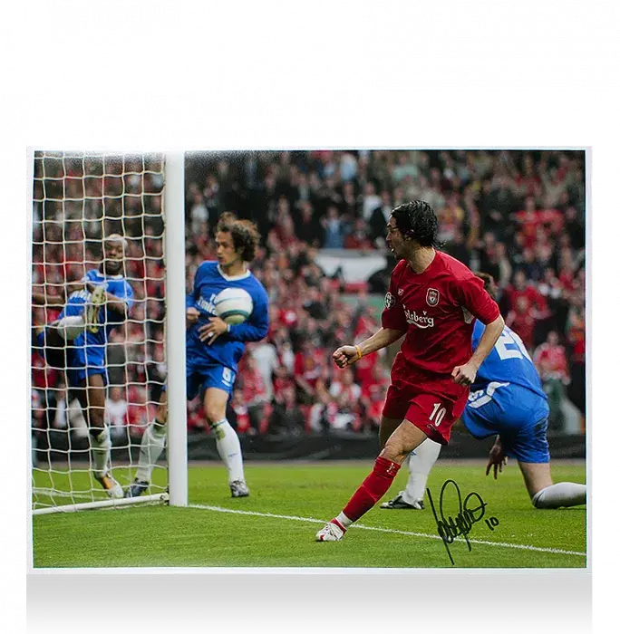icons Luis Garcia Signed Liverpool Photo: 'Ghost Goal' vs Chelsea