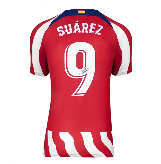 Icons Luis Suarez Back Signed Atletico Madrid 2022-23 Home Shirt In Classic Frame