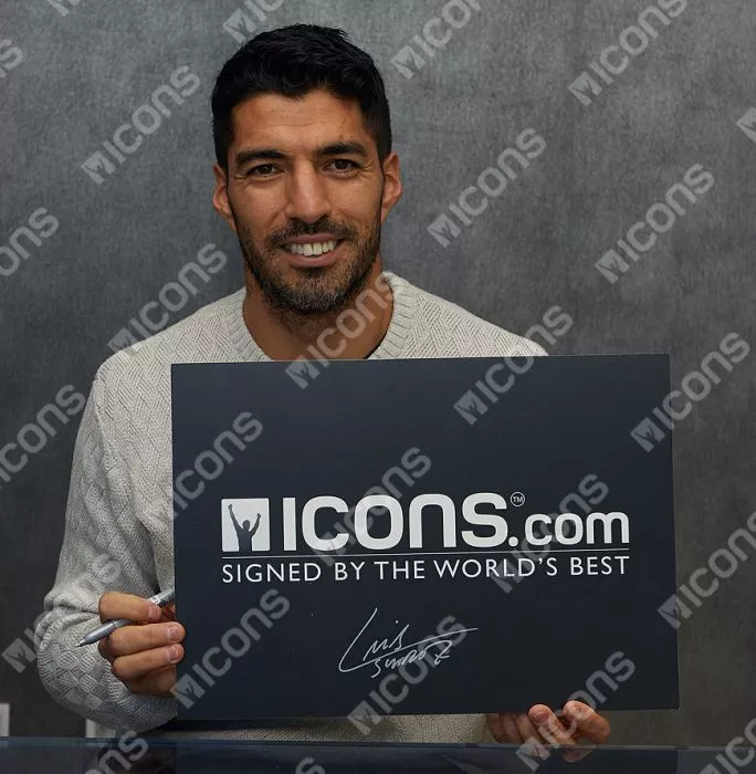 Icons Luis Suarez Back Signed Liverpool 2012-13 Home Shirt