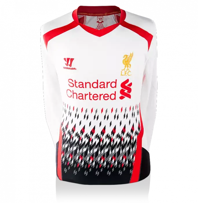 Icons Luis Suarez Back Signed Liverpool 2013-14 Away Shirt With Long Sleeves