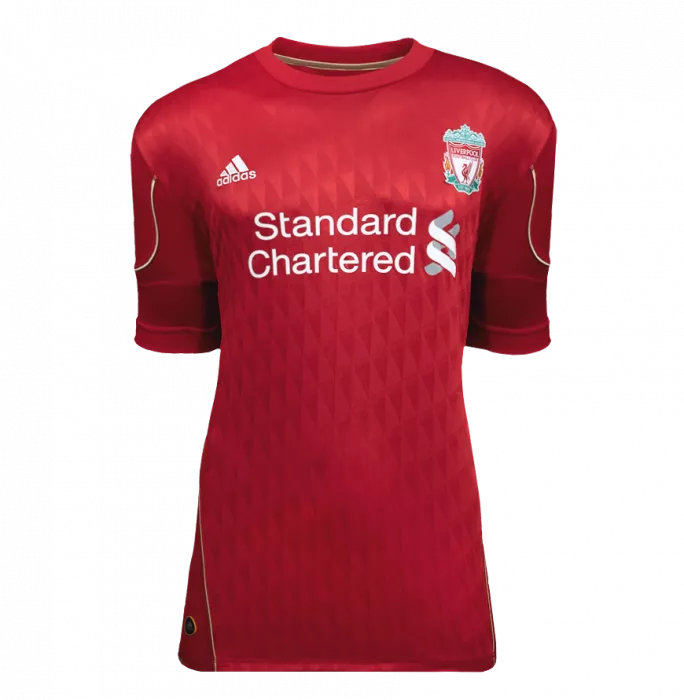 Icons Luis Suarez Back Signed Liverpool FC 2010-12 Home Shirt In Hero Frame: Option 1