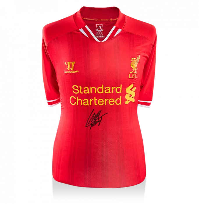 icons Luis Suarez Front Signed Liverpool 2013-14 Home Shirt