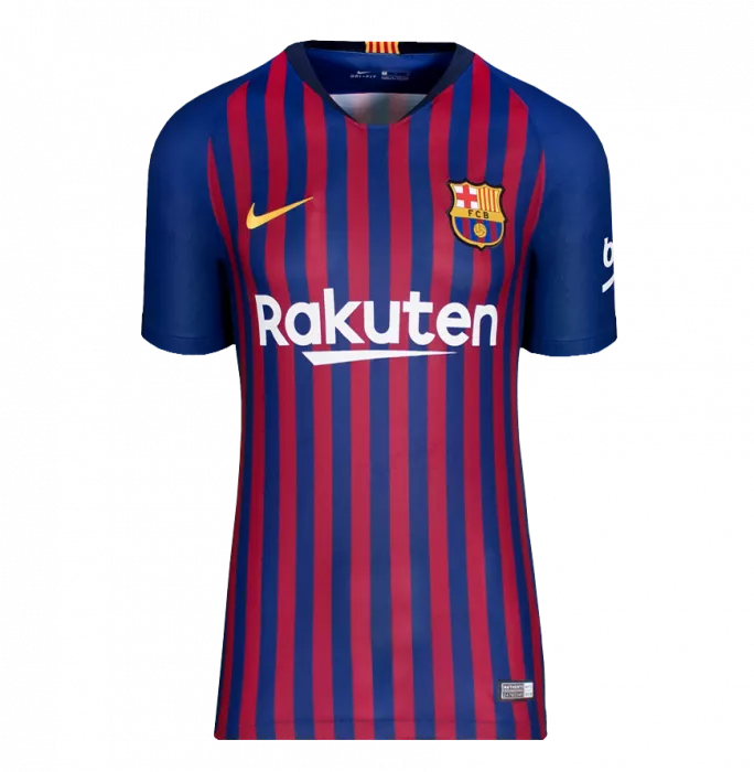 Icons Luis Suarez Official UEFA Champions League Back Signed And Framed FC Barcelona 2018-19 Home Shirt With Fan Style Number