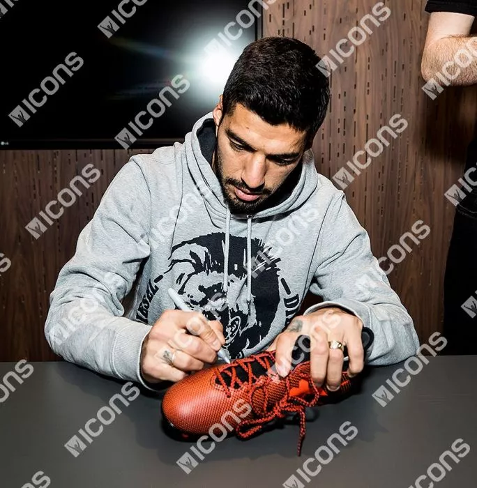 Icons Luis Suarez Signed Burnt Orange Adidas X 17.3 Boot