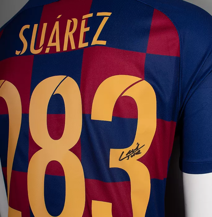 Icons Luis Suarez Signed FC Barcelona Home Shirt: 283 Goals Special Edition